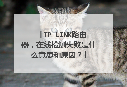 TP-LINK路由器,在线检测失败是什么意思和原因?