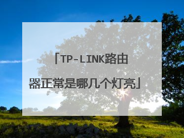 TP-LINK路由器正常是哪几个灯亮