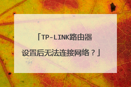 TP-LINK路由器设置后无法连接网络？