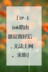 TP-link路由器设置好后，无法上网。求助