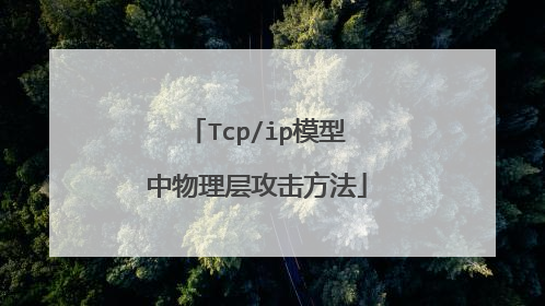 Tcp/ip模型中物理层攻击方法