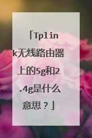 Tplink无线路由器上的5g和2.4g是什么意思?
