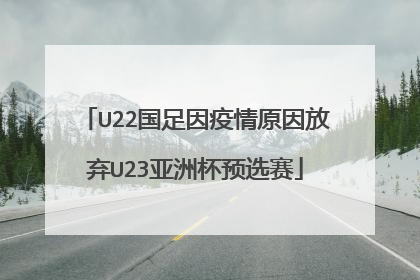 U22国足因疫情原因放弃U23亚洲杯预选赛