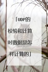 UDP的校验和计算时数据是怎样计算的