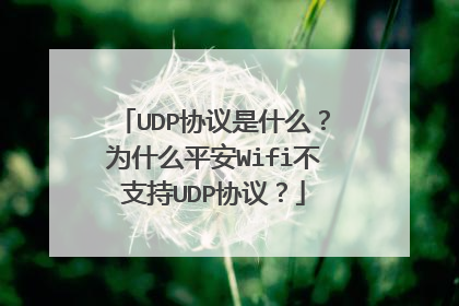 UDP协议是什么？为什么平安Wifi不支持UDP协议？