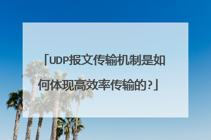 UDP报文传输机制是如何体现高效率传输的?