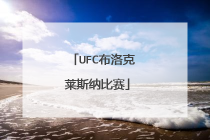 UFC布洛克莱斯纳比赛