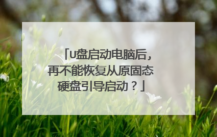 U盘启动电脑后,再不能恢复从原固态硬盘引导启动?