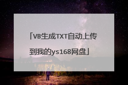 VB生成TXT自动上传到我的ys168网盘