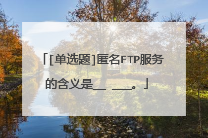 [单选题]匿名FTP服务的含义是__ ___。