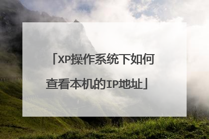 XP操作系统下如何查看本机的IP地址