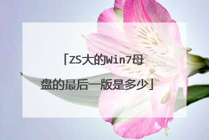 ZS大的Win7母盘的最后一版是多少