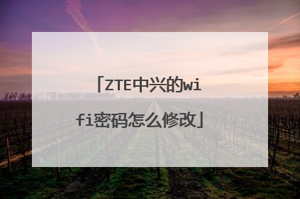 ZTE中兴的wifi密码怎么修改