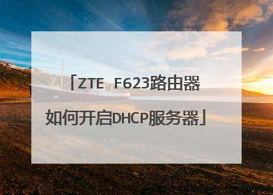 ZTE F623路由器如何开启DHCP服务器