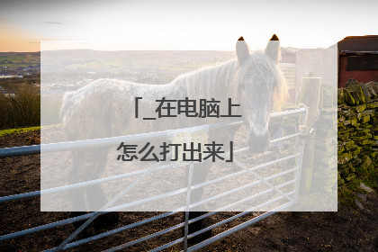 _在电脑上怎么打出来