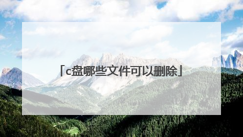 c盘哪些文件可以删除
