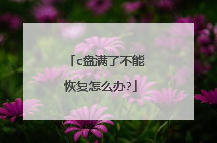 c盘满了不能恢复怎么办?