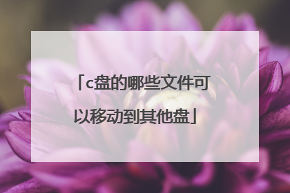 c盘的哪些文件可以移动到其他盘