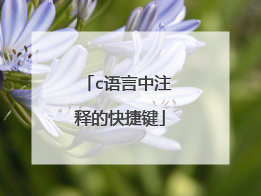 c语言中注释的快捷键