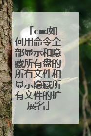 cmd如何用命令全部显示和隐藏所有盘的所有文件和显示隐藏所有文件的扩展名