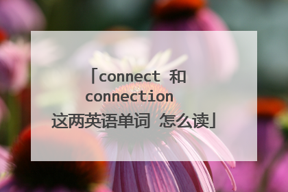 connect 和 connection 这两英语单词 怎么读