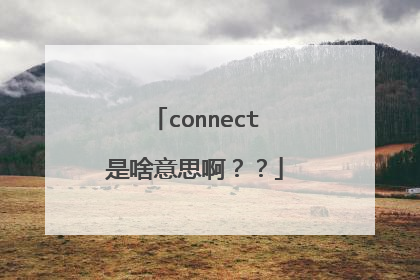 connect是啥意思啊??