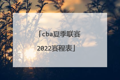 cba夏季联赛2022赛程表