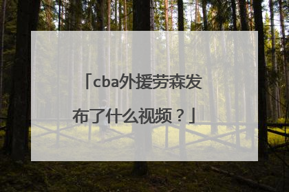 cba外援劳森发布了什么视频？