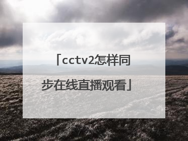 cctv2怎样同步在线直播观看
