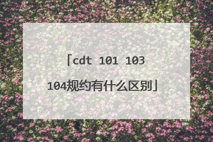 cdt 101 103 104规约有什么区别