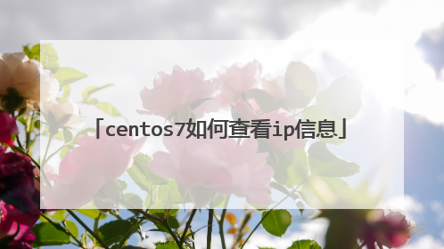centos7如何查看ip信息