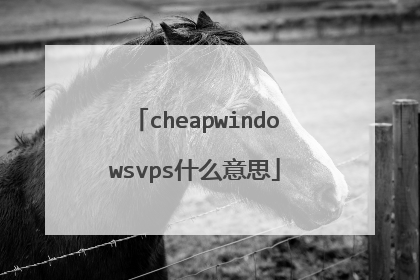 cheapwindowsvps什么意思