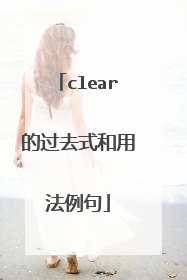 clear的过去式和用法例句