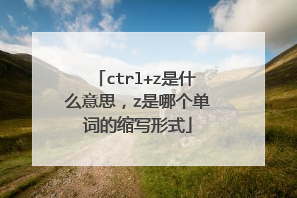 ctrl+z是什么意思,z是哪个单词的缩写形式