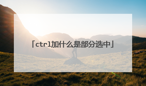 ctrl加什么是部分选中
