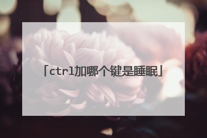 ctrl加哪个键是睡眠