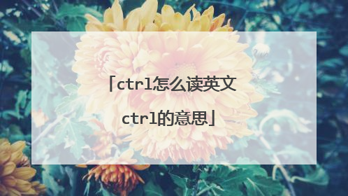 ctrl怎么读英文 ctrl的意思