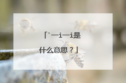 `一i一i是什么意思?
