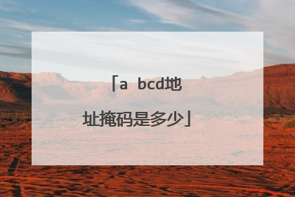a bcd地址掩码是多少