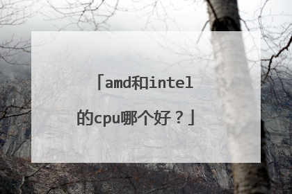 amd和intel的cpu哪个好?