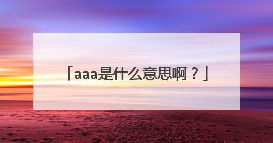 aaa是什么意思啊？