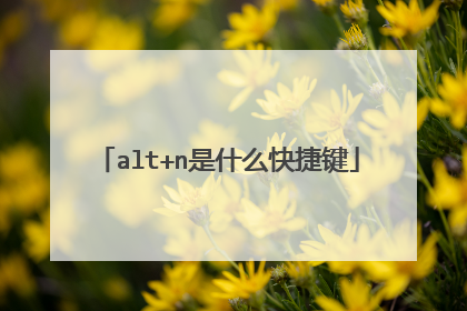alt+n是什么快捷键
