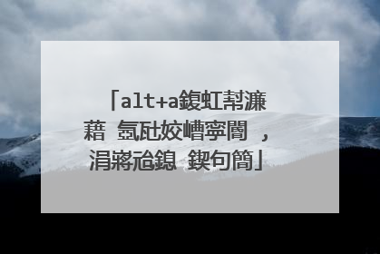 alt+a鍑虹幇濂藉�氬瓧姣嶆寜閽�,涓嶈兘鎴�鍥句簡