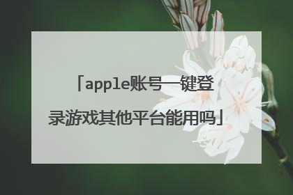 apple账号一键登录游戏其他平台能用吗