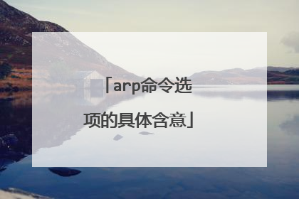 arp命令选项的具体含意
