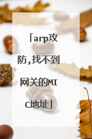 arp攻防,找不到网关的MIC地址