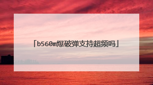 b560m爆破弹支持超频吗