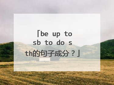 be up to sb to do sth的句子成分?