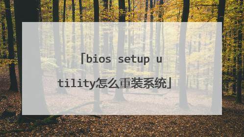 bios setup utility怎么重装系统