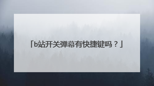 b站开关弹幕有快捷键吗？
